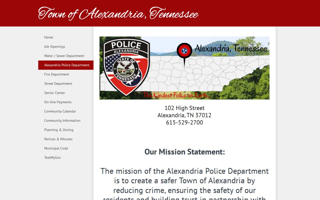 Alexandria Police address and phone for recent arrest records
