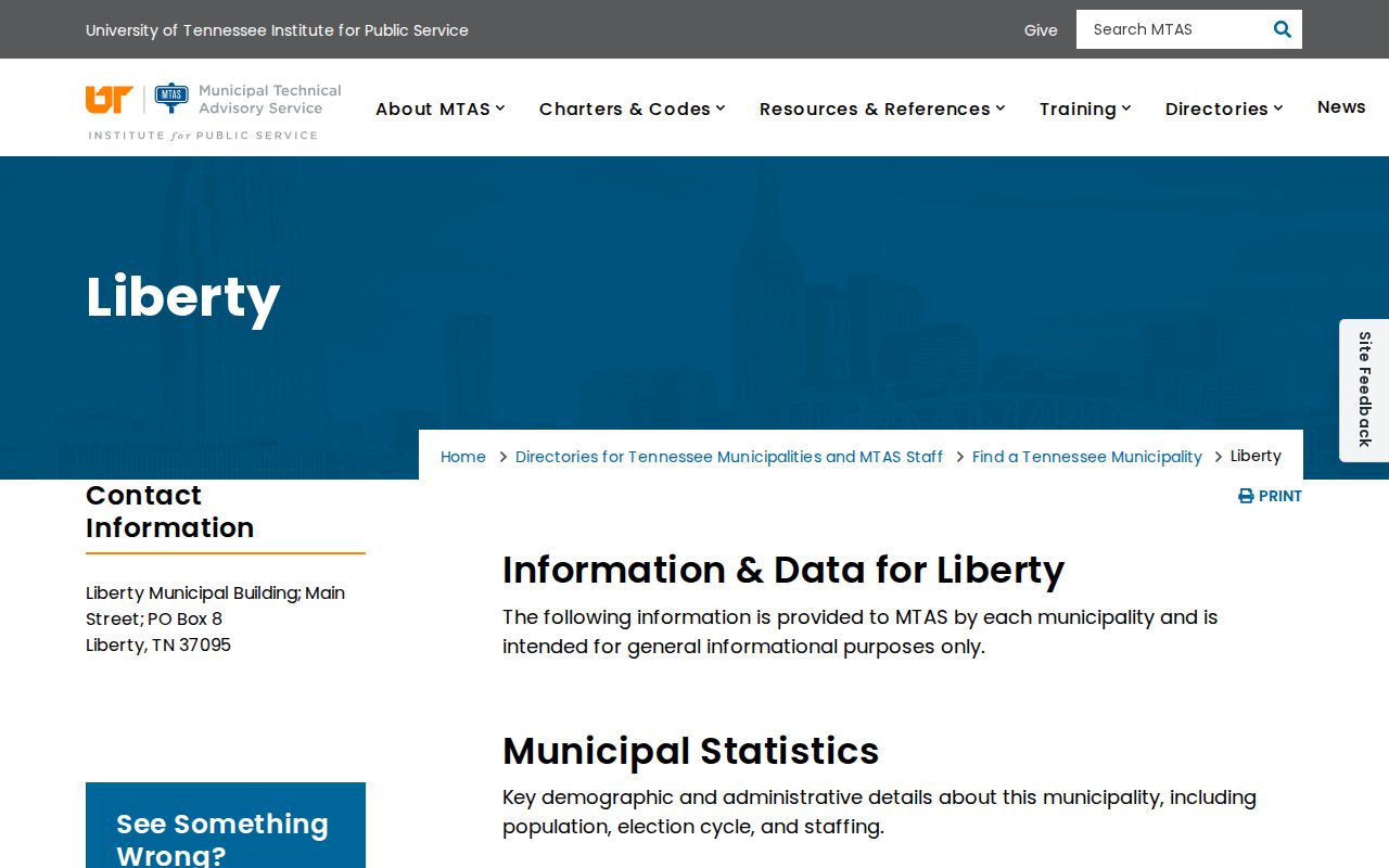 Liberty Tennessee municipal identity for DeKalb County arrest routing
