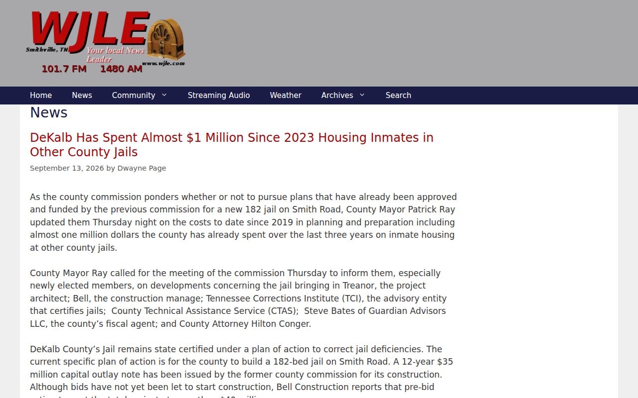 WJLE local news coverage related to DeKalb County arrests